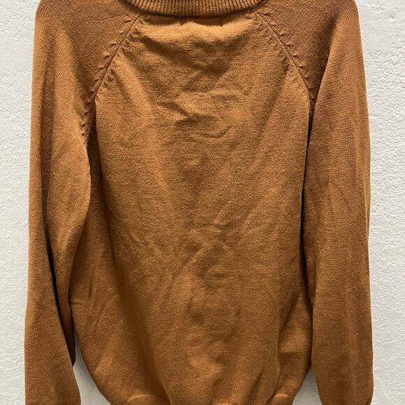 PJ PAUL JONES Men XL 1/4 Zip Sweater Brown Pullover - Picture 3 of 8